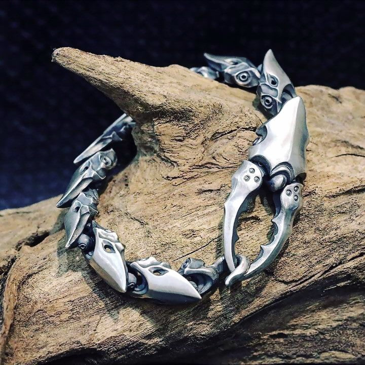 【Silver Monsters】日本Glam Scale 機甲王 機甲蟹夾手鍊