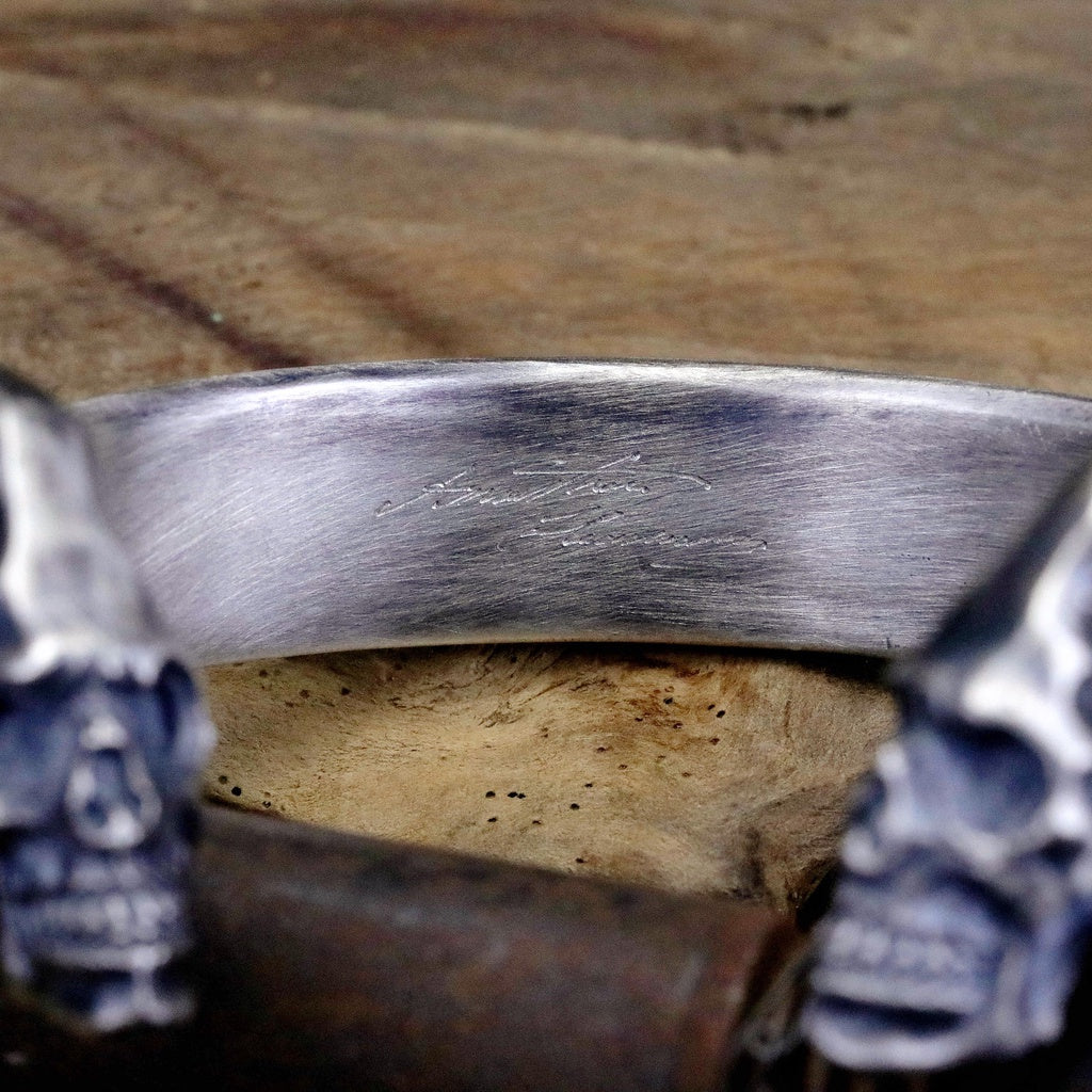 【Silver Monsters】日本一級神牌 Loud Style Design 作舊雙頭骷髏 重磅純銀手環