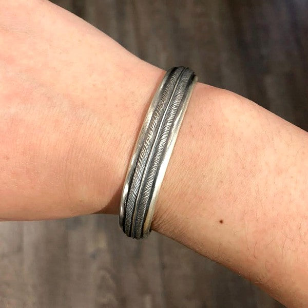 【Silver Monsters】日本雕畫雙絕 Dual Flow 杉山『羽』爆款手環 純銀手環