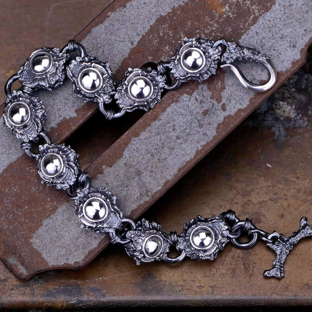 【Silver Monsters】日本新銳手作 Nil:GRAVE 特約品牌 雙面雕「蛇目」超厚實 純銀手鍊