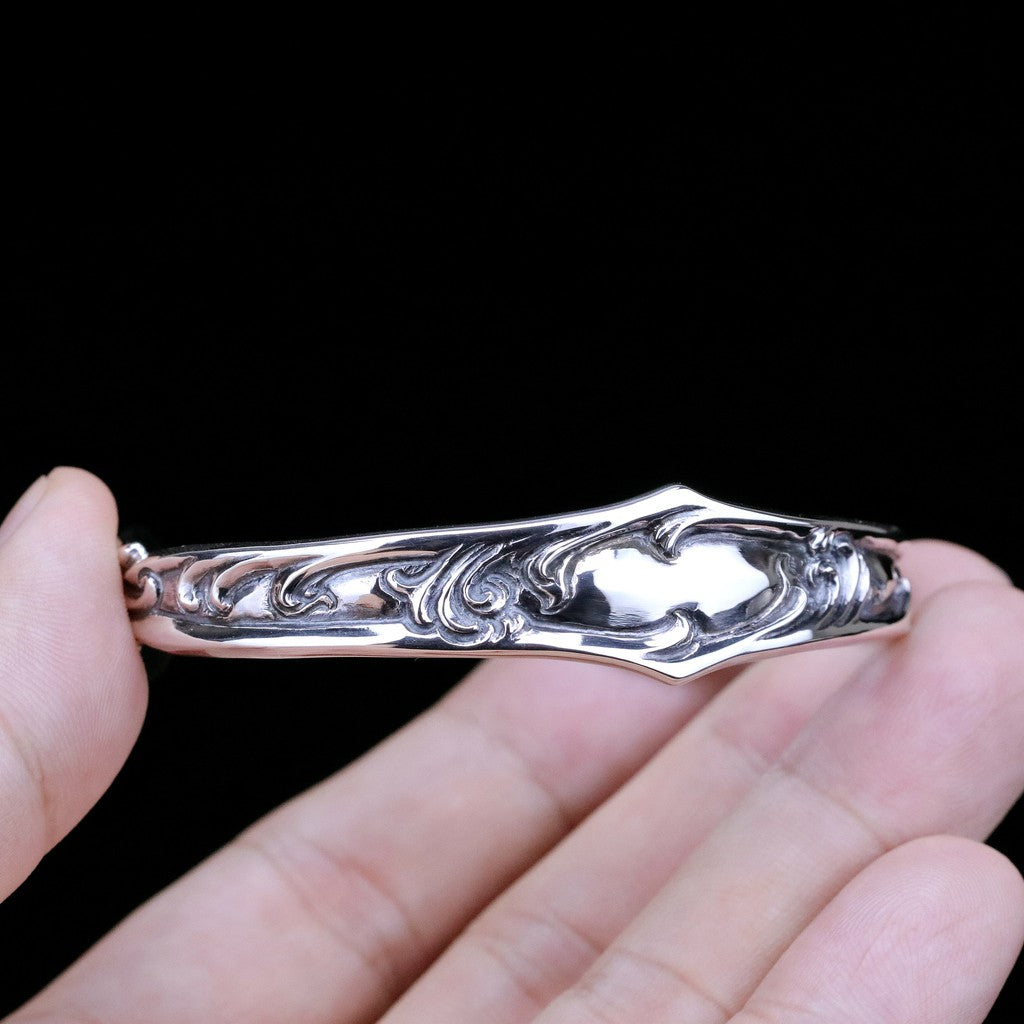 【Silver Monsters】日本一級神牌Loud Style Design 原創極致拋光 鏡面雕花 純銀手環