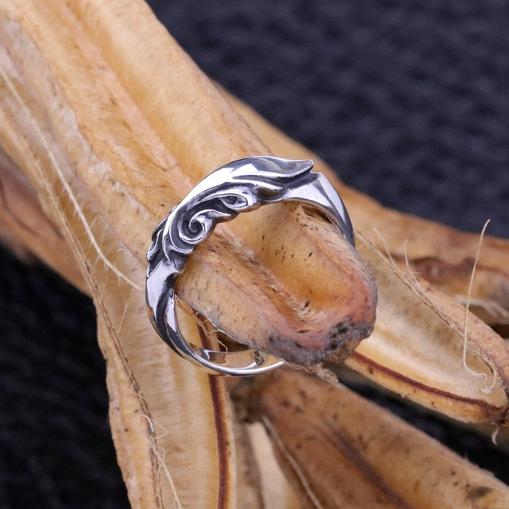 【Silver Monsters】日本 Glam Scale 機甲王 立體植物結晶雕花 純銀小戒指 銀飾