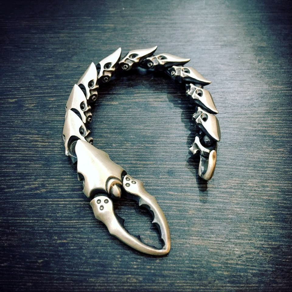 【Silver Monsters】日本Glam Scale 機甲王 機甲蟹夾手鍊