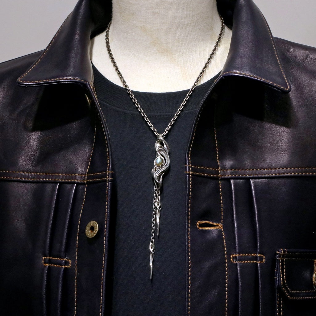 【Silver Monsters】日本匠級曲線異形 Ability Normal 特鑲藍晶石 純銀流蘇曲線 吊墜