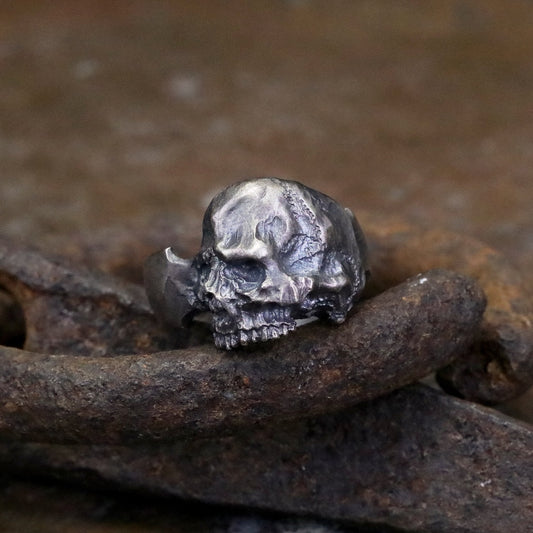 【Silver Monsters】日本一級神牌 Loud Style Design 究極手雕破壞 骷髏 純銀戒指