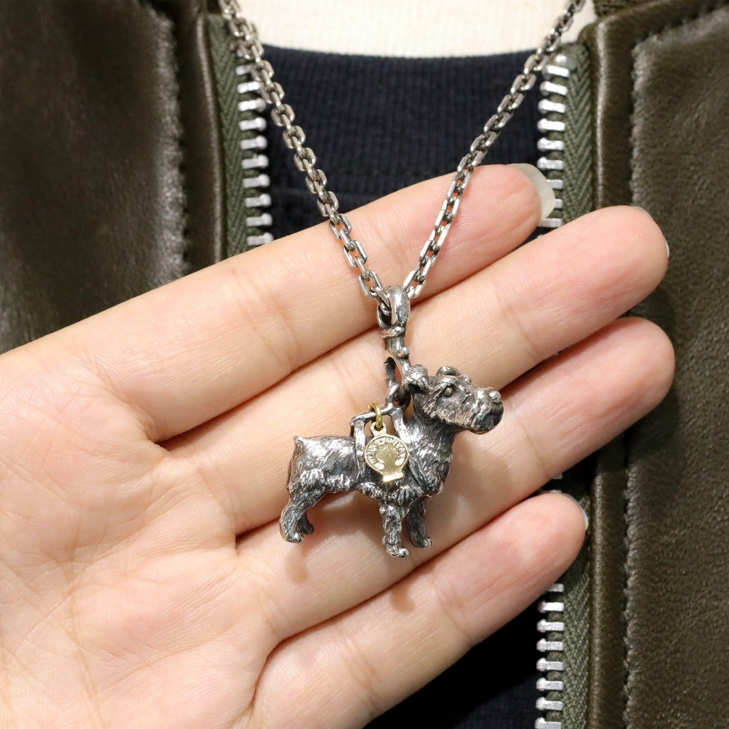 【Silver Monsters】台灣職人手作 KOPO METAL 立體精雕 雪納瑞背繩 原創吊墜 純銀掛墜