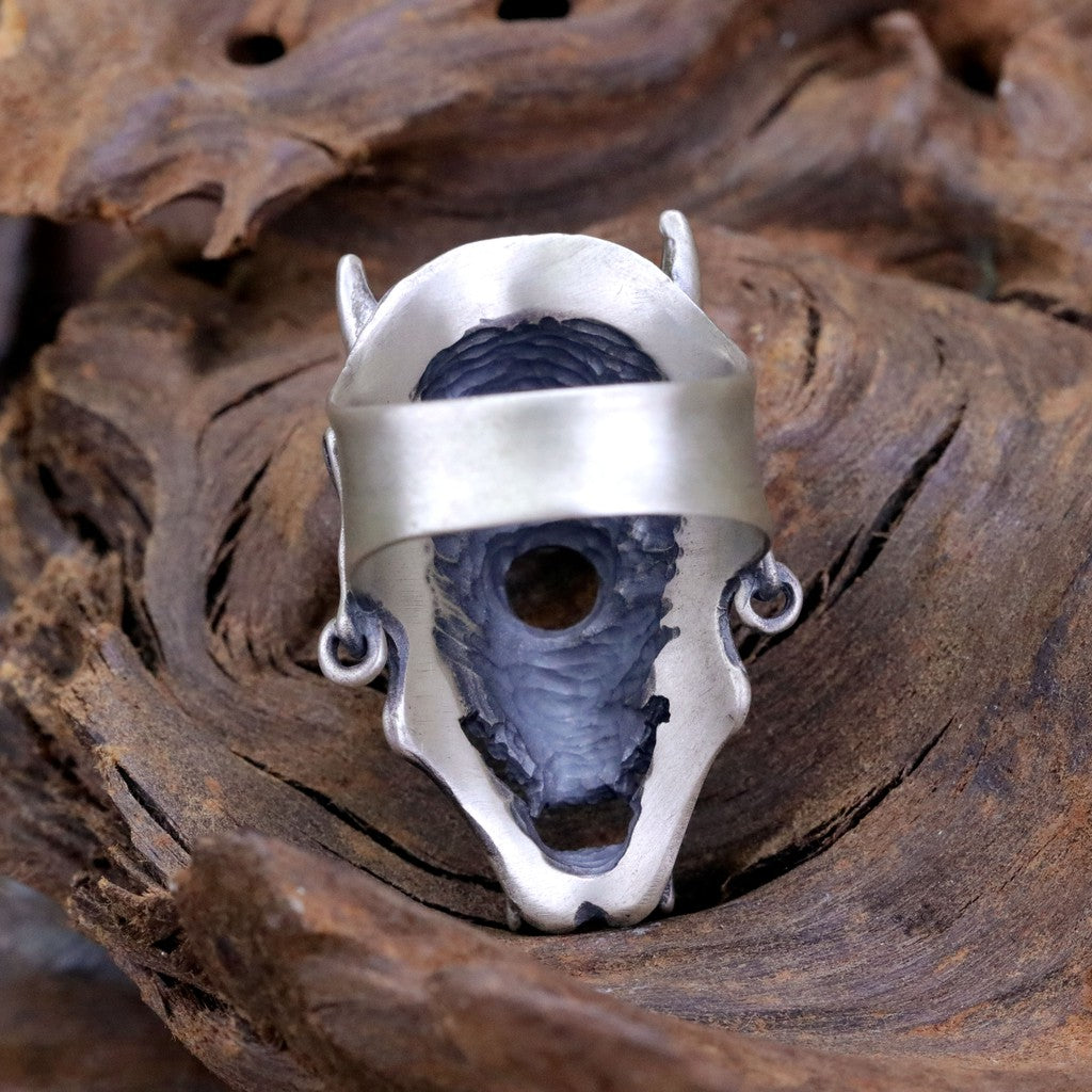 【Silver Monsters】日本雕畫雙絕 Dual Flow 細緻雕工 獨目般若 "眼力" 戒指