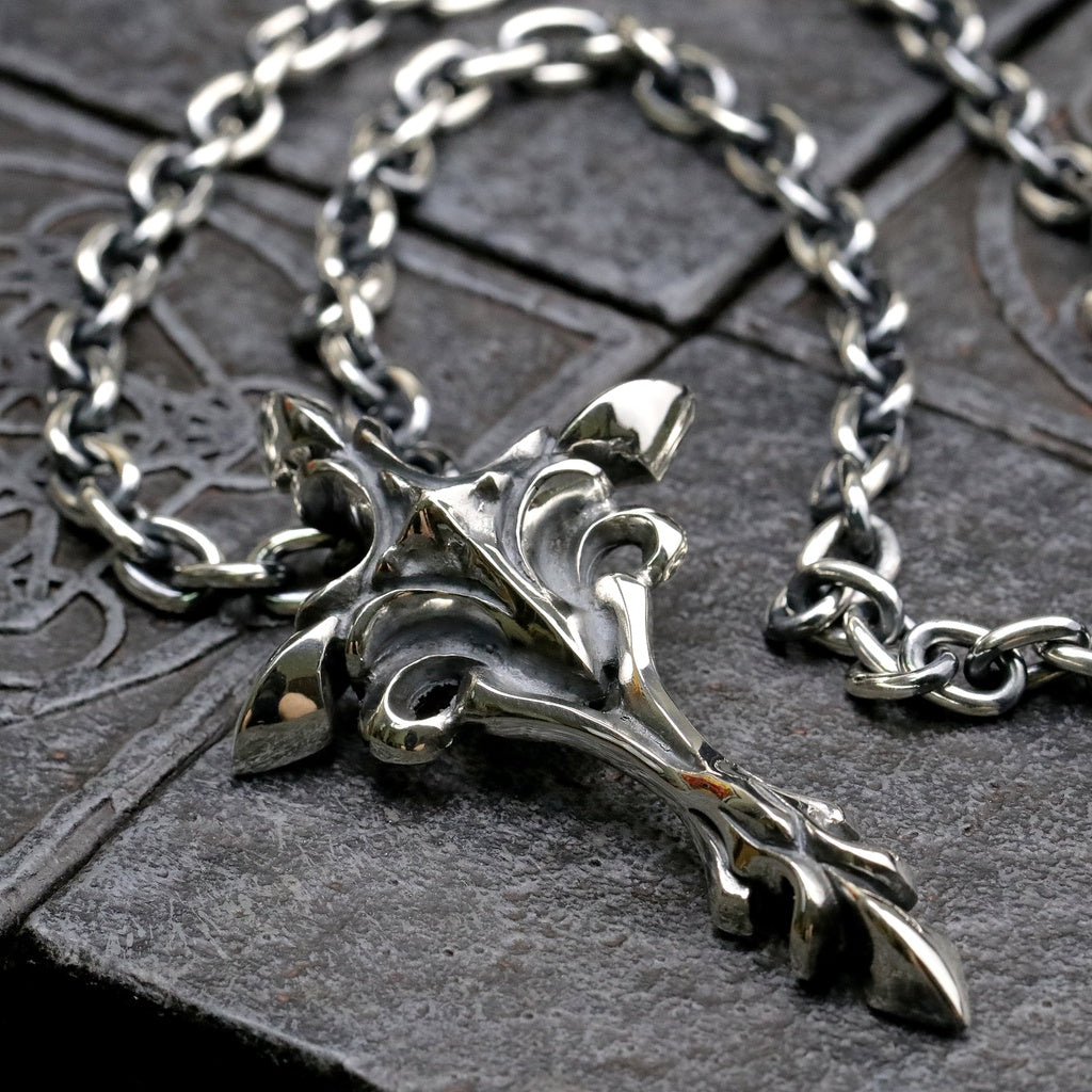 【Silver Monsters】日本一級神牌 Loud Style Design 鳳仙鳴海著用重磅純銀十字項鍊「死亡」