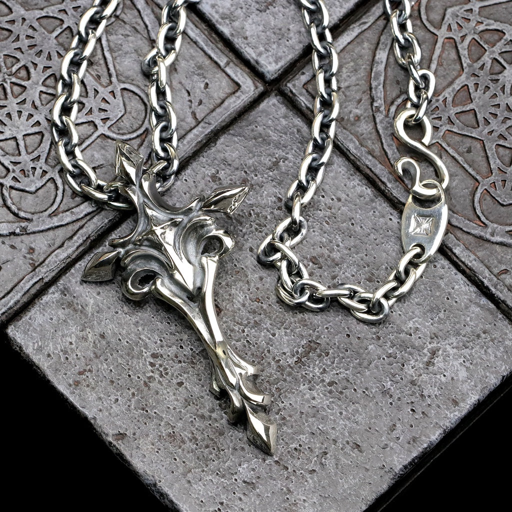 【Silver Monsters】日本一級神牌 Loud Style Design 鳳仙鳴海著用重磅純銀十字項鍊「死亡」