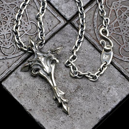 【Silver Monsters】日本一級神牌 Loud Style Design 鳳仙鳴海著用重磅純銀十字項鍊「死亡」