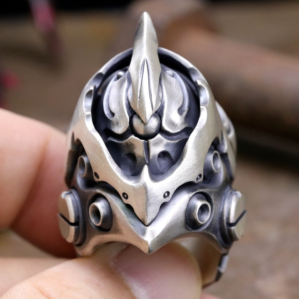 【Silver Monsters】前衛宗師 日本Glam Scale 機甲王 極重磅 巨人殖裝 機甲純銀戒指