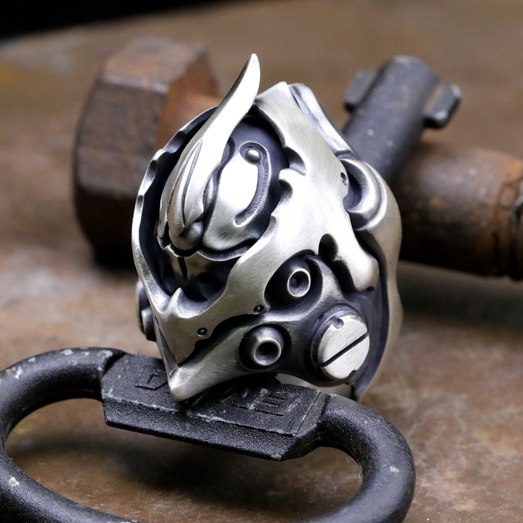 【Silver Monsters】前衛宗師 日本Glam Scale 機甲王 極重磅 巨人殖裝 機甲純銀戒指