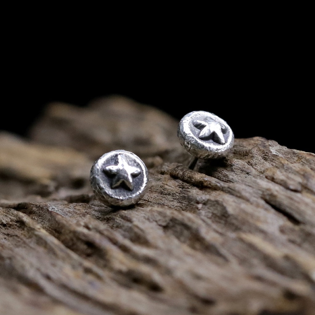 【Silver Monsters】台灣職人手作 KOPO METAL 立體精雕 純銀原創 幸運星 純銀耳釘