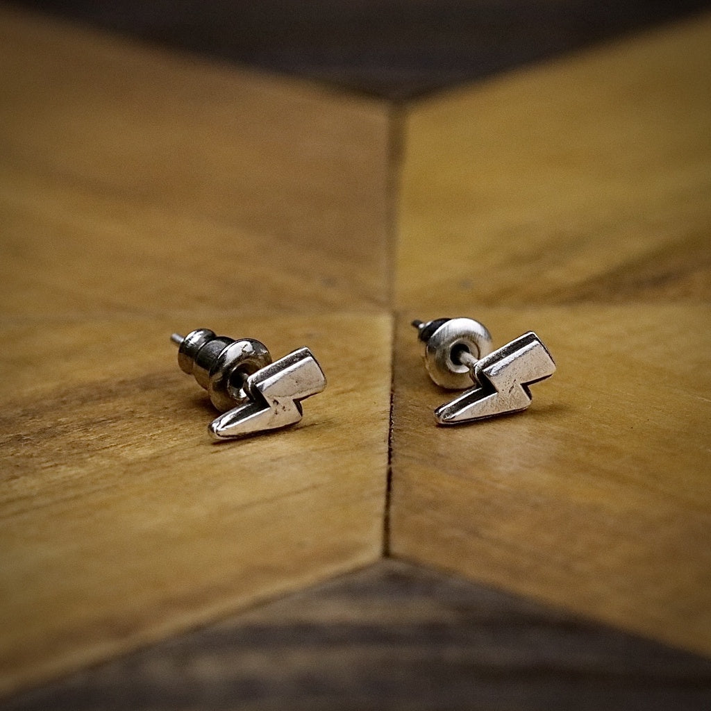 【Silver Monsters】台灣職人手作 KOPO METAL 立體精雕 純銀原創 閃電耳釘