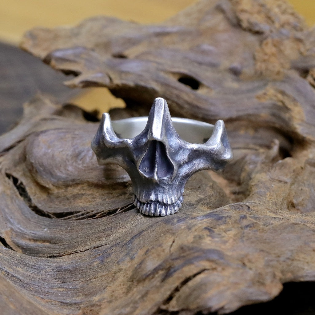 【Silver Monsters】日本雕畫雙絕 Dual Flow 原創設計 上齶骨 渦流骷髏 純銀戒指 指環