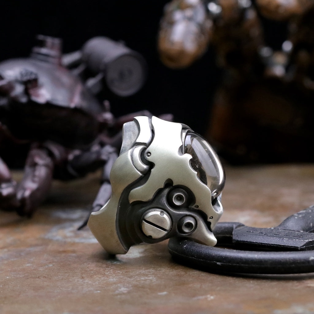 【Silver Monsters】前衛宗師 日本Glam Scale 機甲王"LR-011"湮晶巨人 機甲純銀戒指