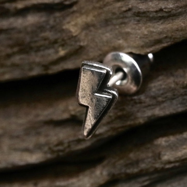 【Silver Monsters】台灣職人手作 KOPO METAL 立體精雕 純銀原創 閃電耳釘