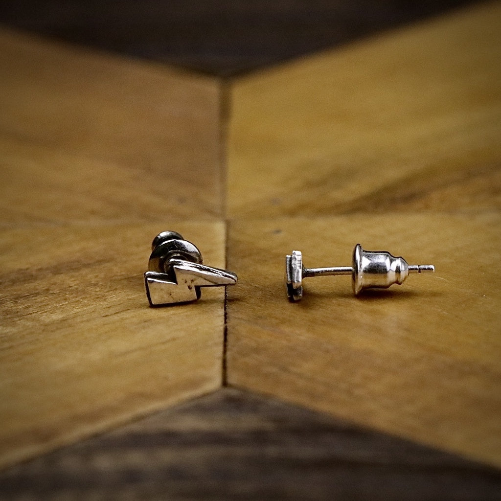 【Silver Monsters】台灣職人手作 KOPO METAL 立體精雕 純銀原創 閃電耳釘