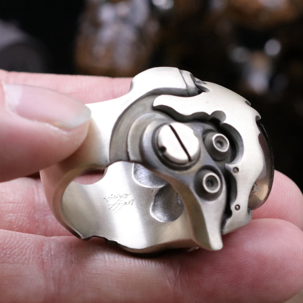 【Silver Monsters】前衛宗師 日本Glam Scale 機甲王"LR-011"湮晶巨人 機甲純銀戒指