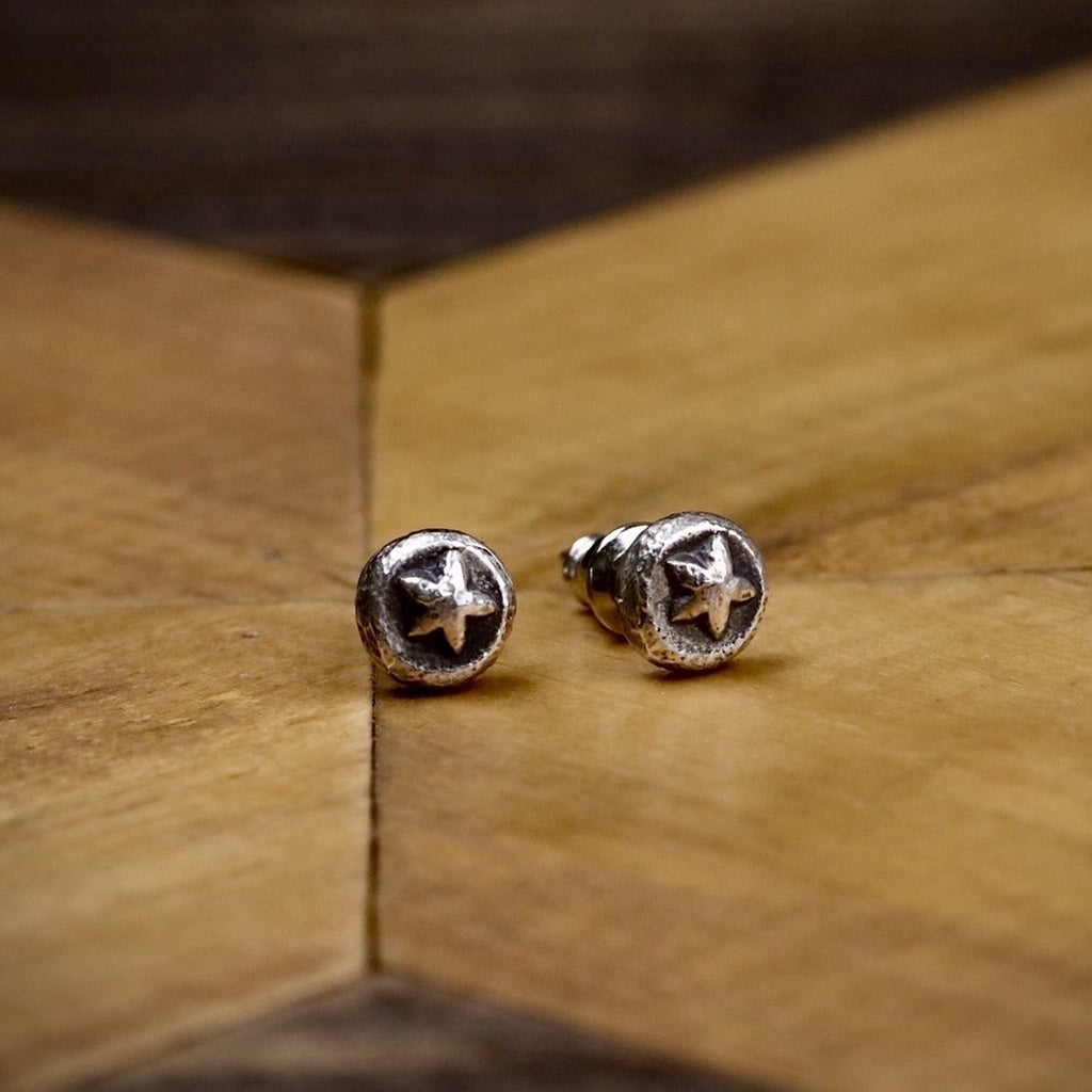 【Silver Monsters】台灣職人手作 KOPO METAL 立體精雕 純銀原創 幸運星 純銀耳釘