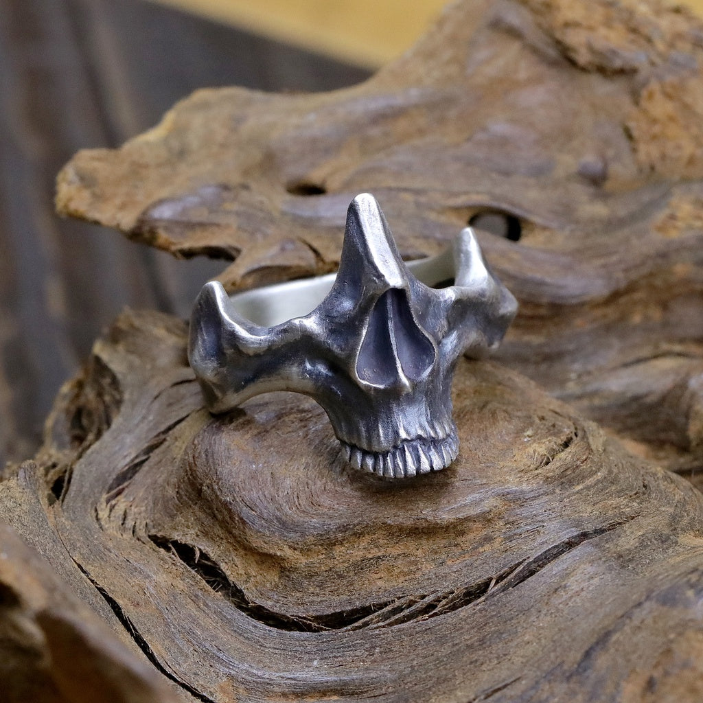 【Silver Monsters】日本雕畫雙絕 Dual Flow 原創設計 上齶骨 渦流骷髏 純銀戒指 指環