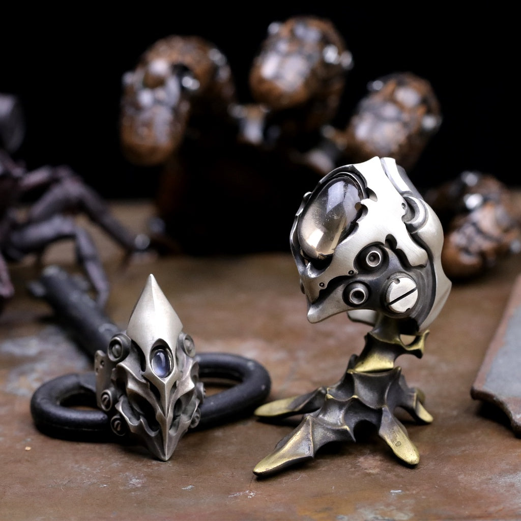 【Silver Monsters】前衛宗師 日本Glam Scale 機甲王"LR-011"湮晶巨人 機甲純銀戒指