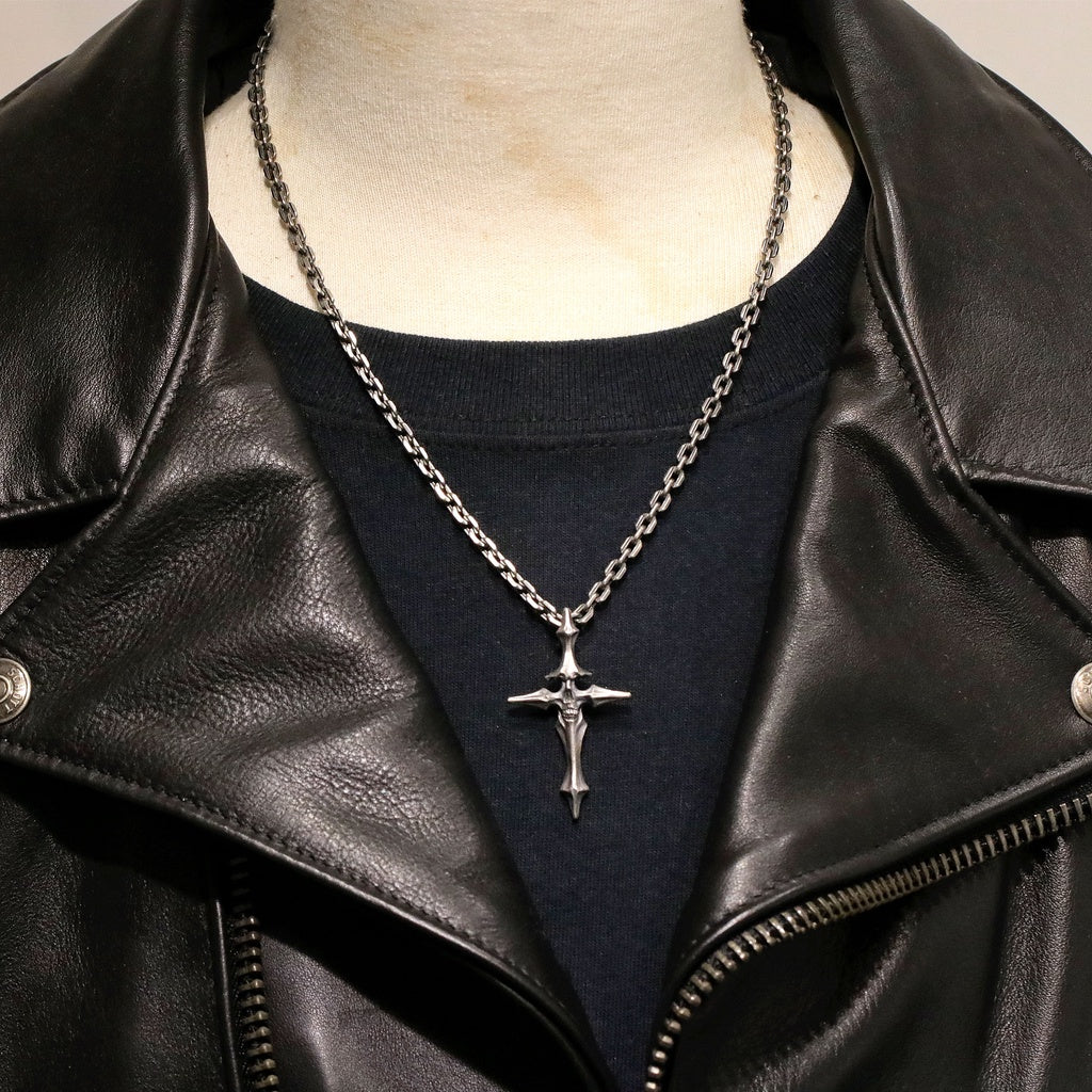 【Silver Monsters】日本雕畫雙絕 Dual Flow 原創設計 生死骨十字 S/M 手作 純銀吊墜 項墜