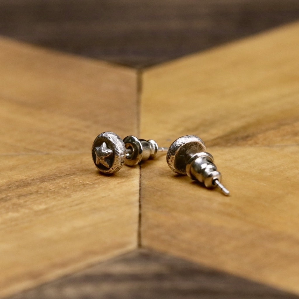 【Silver Monsters】台灣職人手作 KOPO METAL 立體精雕 純銀原創 幸運星 純銀耳釘