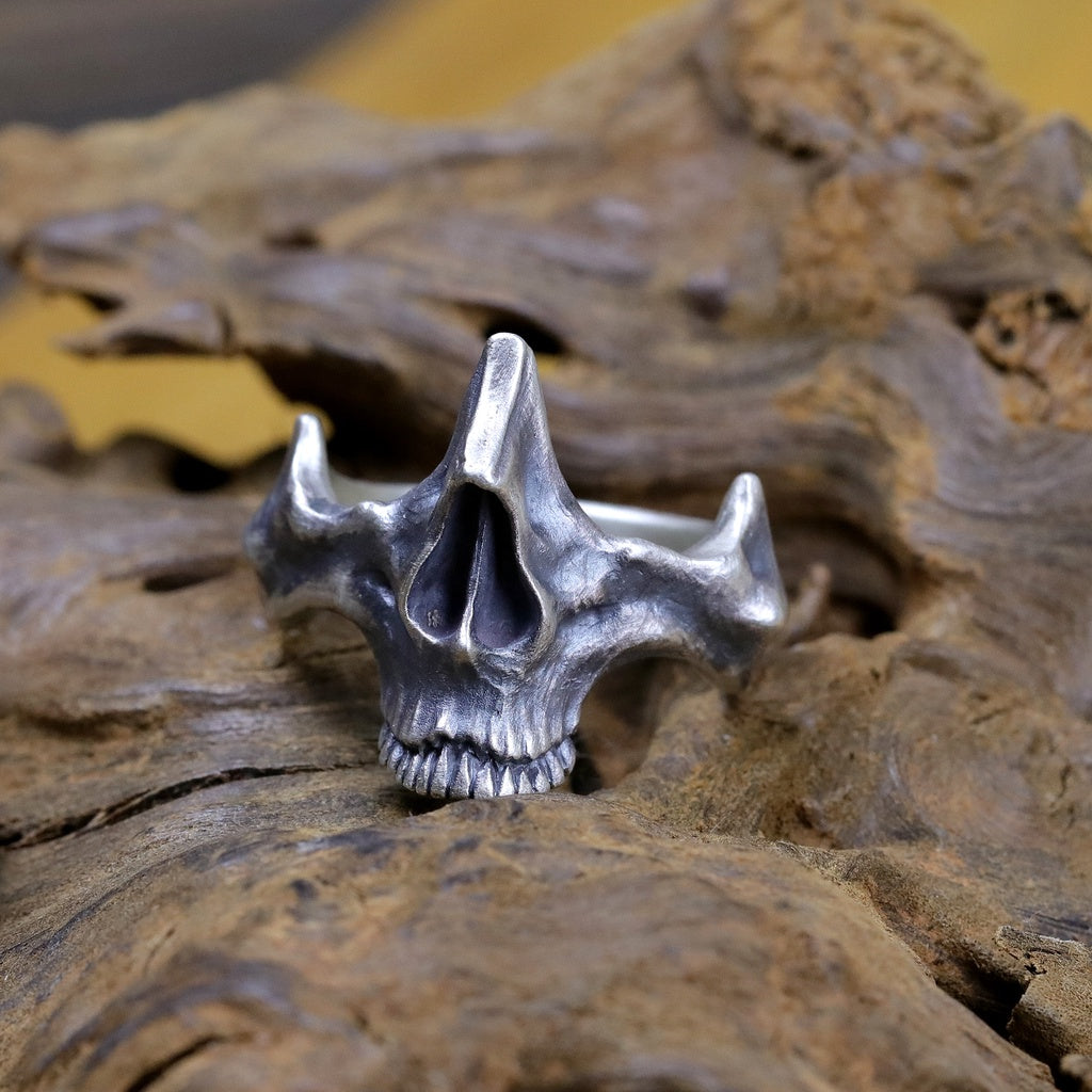 【Silver Monsters】日本雕畫雙絕 Dual Flow 原創設計 上齶骨 渦流骷髏 純銀戒指 指環