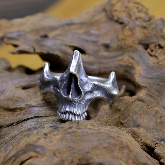 【Silver Monsters】日本雕畫雙絕 Dual Flow 原創設計 上齶骨 渦流骷髏 純銀戒指 指環