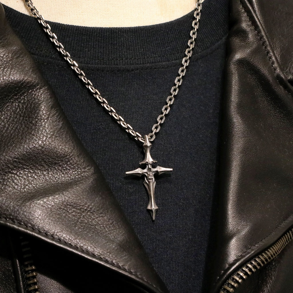 【Silver Monsters】日本雕畫雙絕 Dual Flow 原創設計 生死骨十字 S/M 手作 純銀吊墜 項墜