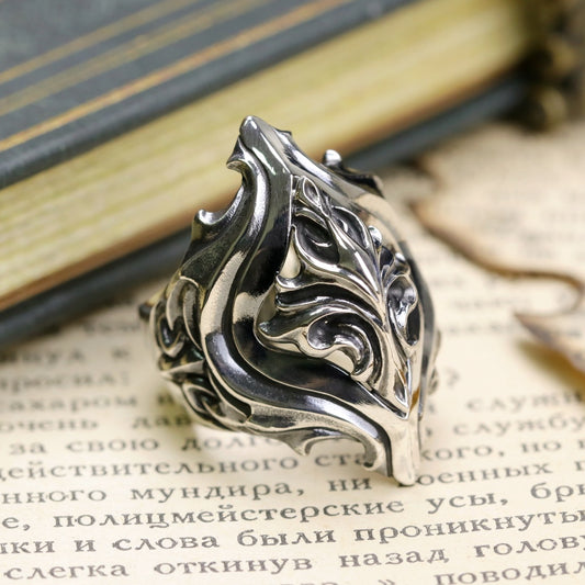 【Silver Monsters】日本前衛宗師 Glam Scale 機甲王 進化系列 原創植萃雕花純銀戒指