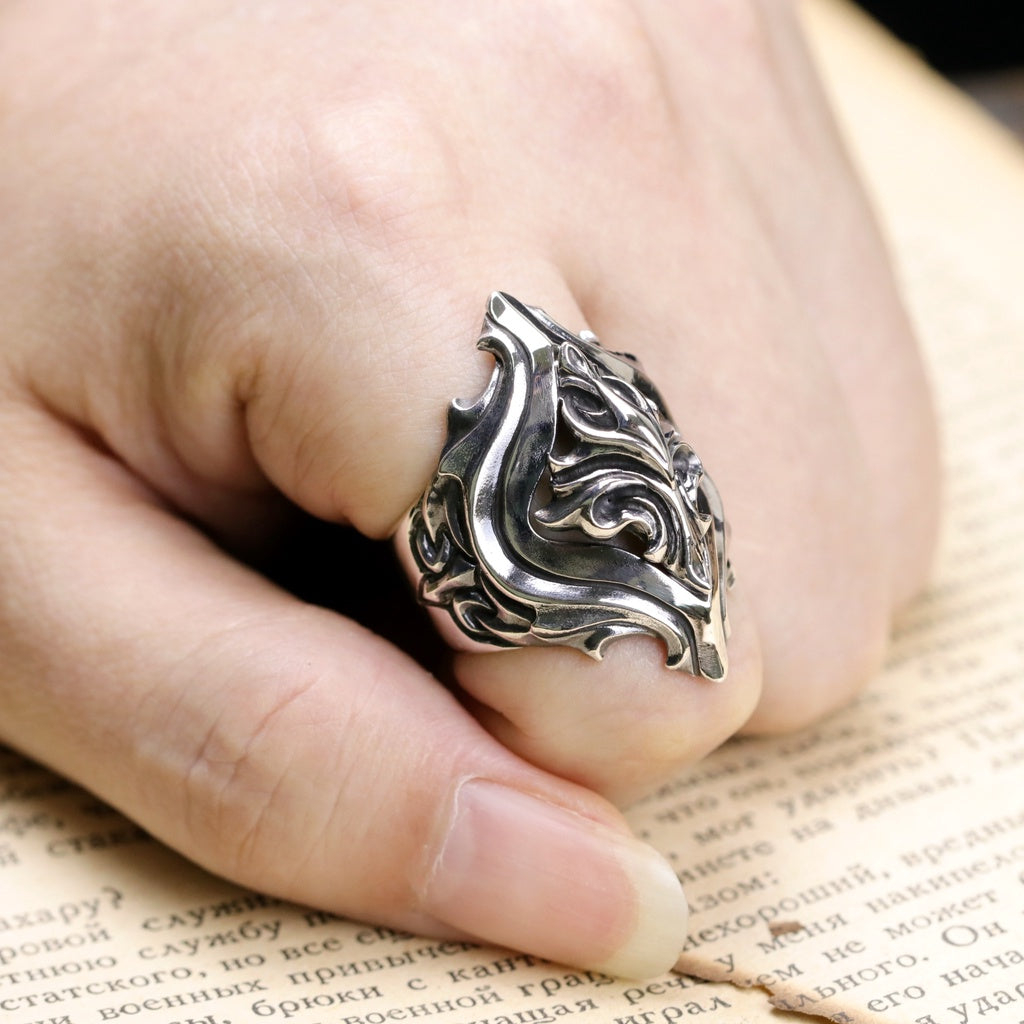 【Silver Monsters】日本前衛宗師 Glam Scale 機甲王 進化系列 原創植萃雕花純銀戒指