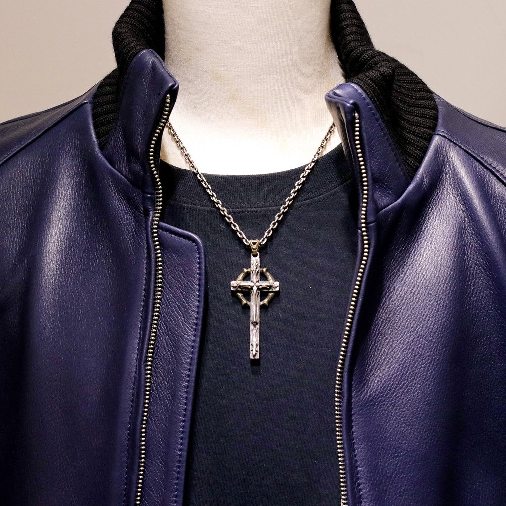 【Silver Monsters】【One Make】日本 Loud Style Design 原創銀銅鑲嵌手作十字吊墜
