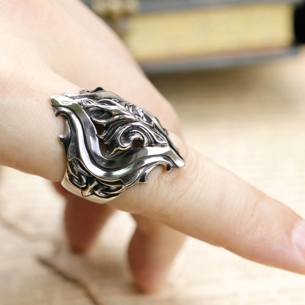 【Silver Monsters】日本前衛宗師 Glam Scale 機甲王 進化系列 原創植萃雕花純銀戒指