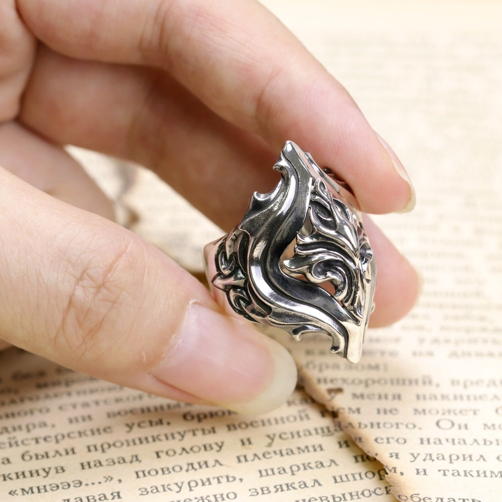 【Silver Monsters】日本前衛宗師 Glam Scale 機甲王 進化系列 原創植萃雕花純銀戒指