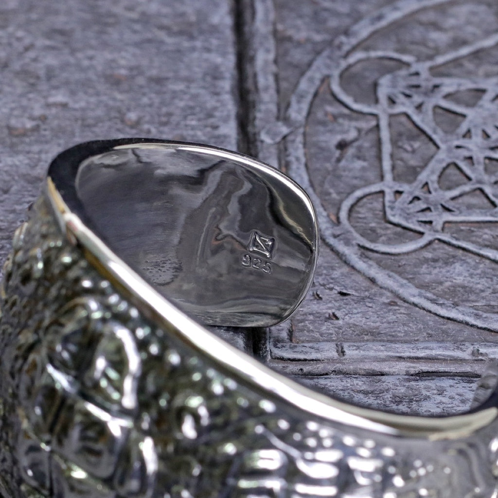 【Silver Monsters】日本Strange Freak Designs 原創設計 寬版鱷魚皮甲革 純銀手鐲