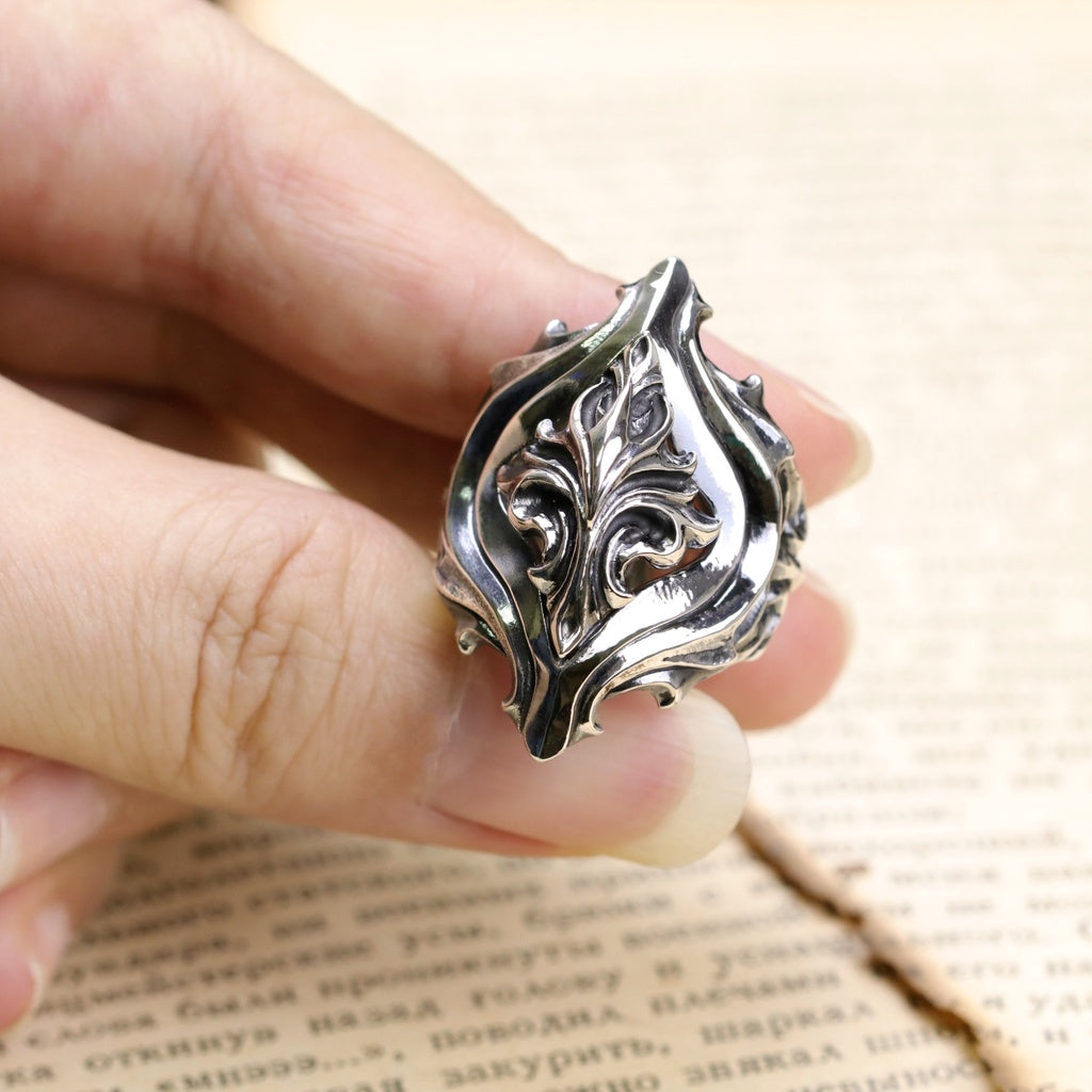 【Silver Monsters】日本前衛宗師 Glam Scale 機甲王 進化系列 原創植萃雕花純銀戒指