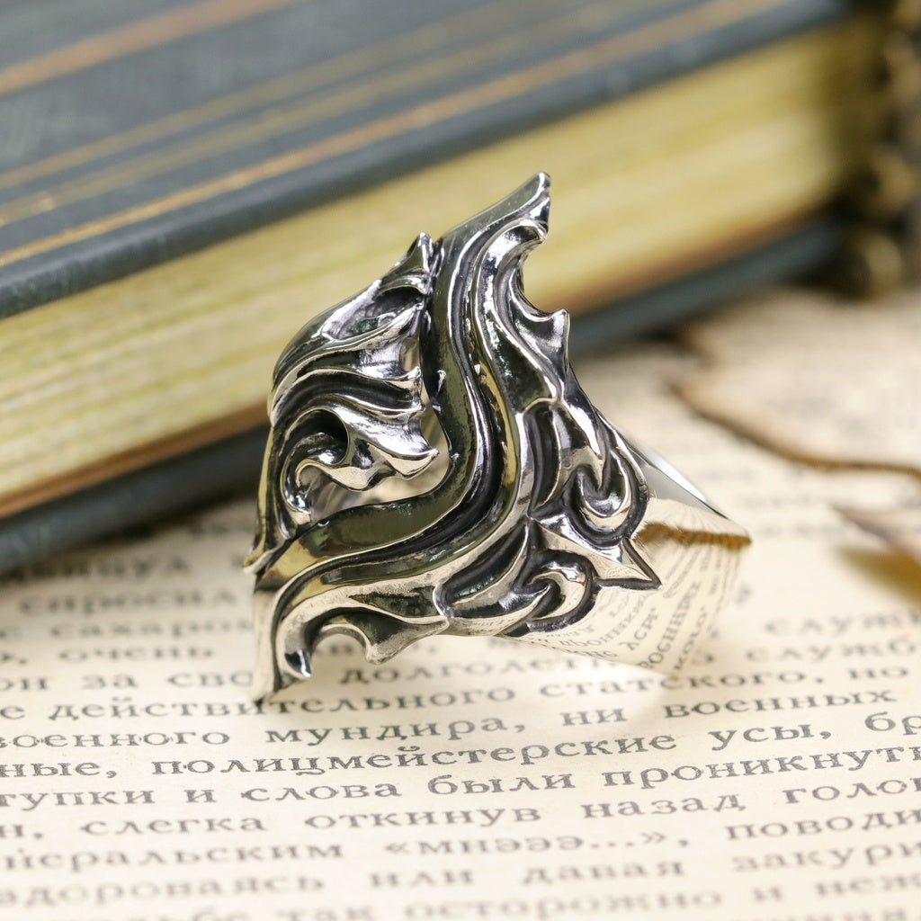 【Silver Monsters】日本前衛宗師 Glam Scale 機甲王 進化系列 原創植萃雕花純銀戒指