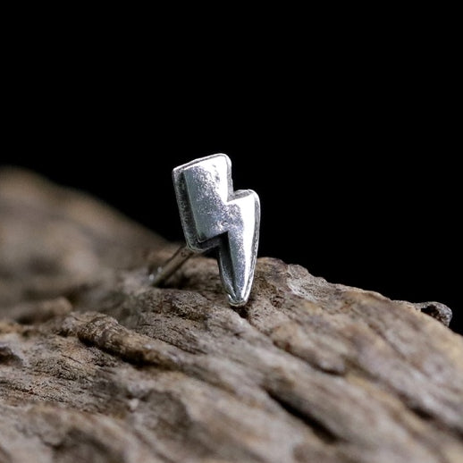 【Silver Monsters】台灣職人手作 KOPO METAL 立體精雕 純銀原創 閃電耳釘