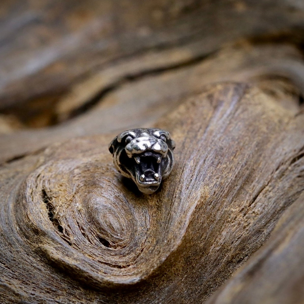 【Silver Monsters】台灣職人手作 KOPO METAL 立體精雕 純銀原創 復古橫須賀 猛虎耳釘