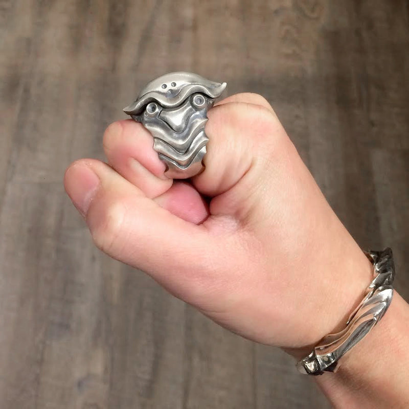 【Silver Monsters】前衛宗師 日本Glam Scale 機甲王"LR-006" 原創純銀 使徒機甲戒指