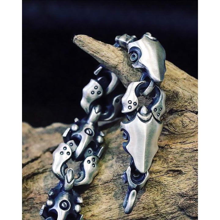 【Silver Monsters】日本前衛宗師Glam Scale 機甲王 原創設計 機甲蟹夾 純銀手鍊