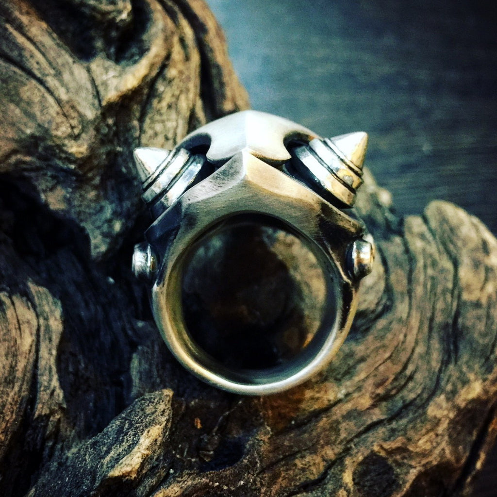 【Silver Monsters】日本前衛宗師Glam Scale 機甲王 原創重磅武骨 機甲盾甲 純銀戒指