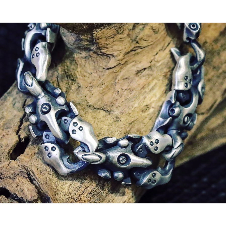 【Silver Monsters】日本前衛宗師Glam Scale 機甲王 原創設計 機甲蟹夾 純銀手鍊