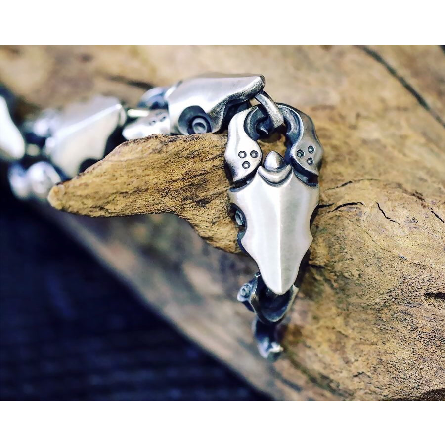 【Silver Monsters】日本前衛宗師Glam Scale 機甲王 原創設計 機甲蟹夾 純銀手鍊