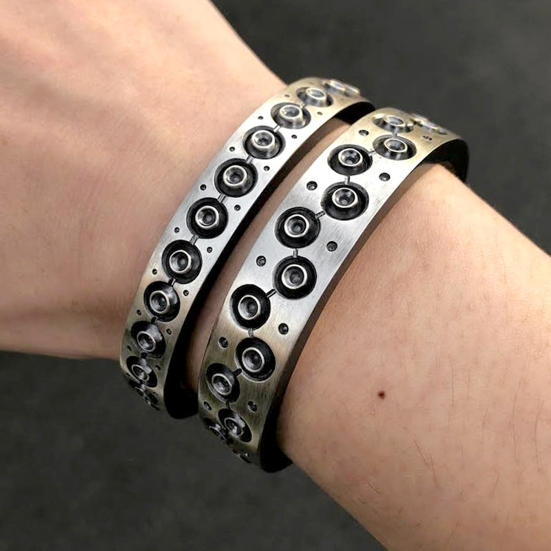 【Silver Monsters】日本前衛宗師 Glam Scale機甲王 超重磅!!! 95g超狂 寬版機甲手鐲