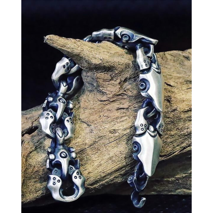 【Silver Monsters】日本前衛宗師Glam Scale 機甲王 原創設計 機甲蟹夾 純銀手鍊