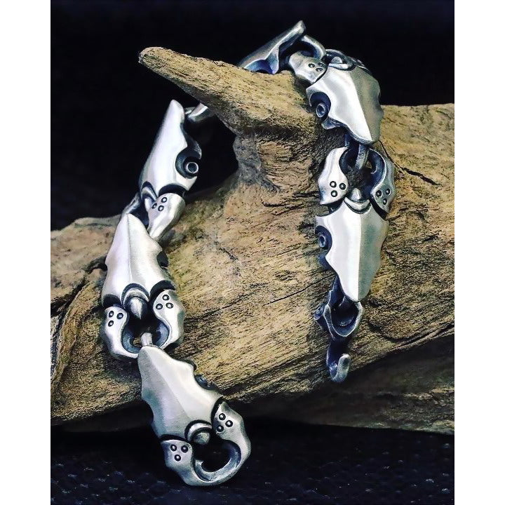 【Silver Monsters】日本前衛宗師Glam Scale 機甲王 原創設計 機甲蟹夾 純銀手鍊