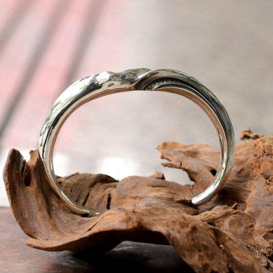 【Silver Monsters】日本雕畫雙絕Dual Flow 細緻雕工 龍鱗鳳羽雙極 手工純銀手環